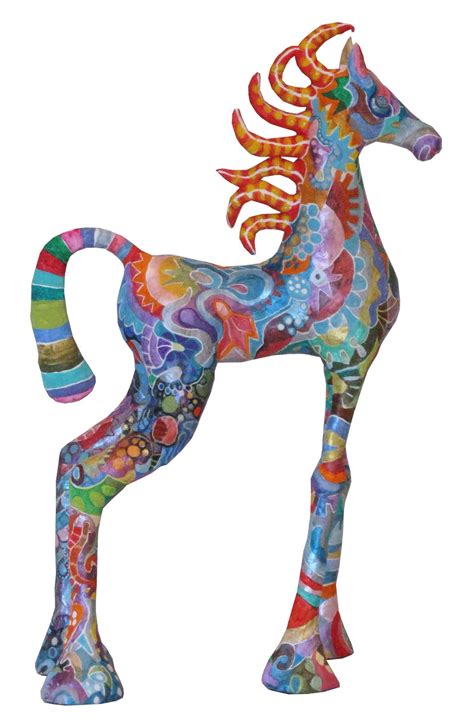 a horse - papier mache by Rina Strod | Paper mache sculpture, Book art sculptures, Art