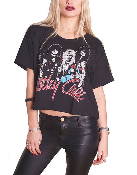 Motley Crue T Shirt Final Tour Vintage band logo Official Boxy fit Womens Black Price: £13.99 ...