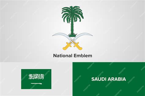 Premium Vector | Saudi arabia national emblem flag template