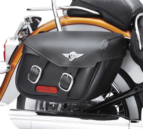 Softail Leather Saddlebags - Fat Boy Styling 90320-00D | Harley ...