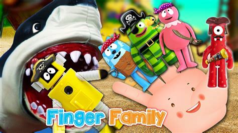 Yo Gabba Gabba Pirate Shark Attack FINGER FAMILY SONG ♥Toy Nursery ...