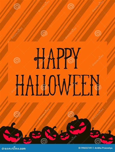 Halloween Greeting Card Orange Background Stock Vector - Illustration ...