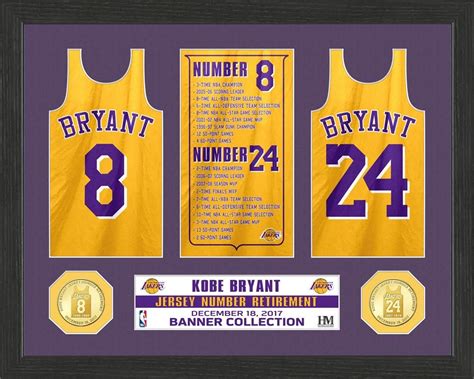 Kobe Bryant Lakers "Jersey Retirement Banner" 12x15 Custom Framed ...