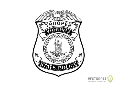 Virginia State Police Trooper Badge, VA Highway Patrol, Law Enforcement Logo Digital Vector .ai ...
