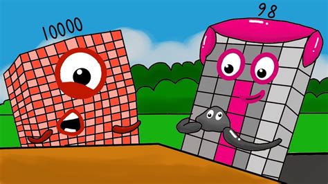 Numberblocks 10000 With Numberblock 98 Creating Pet Stone Art - YouTube