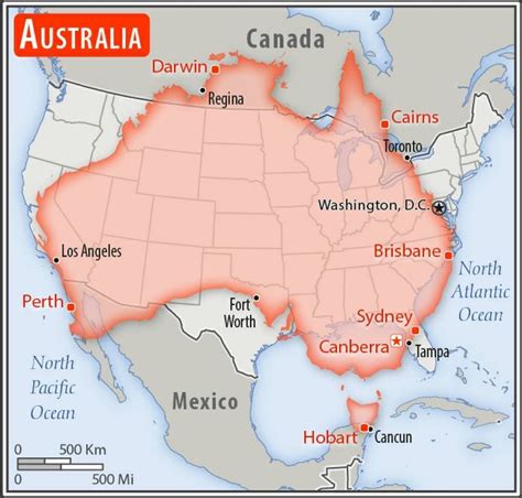 Size Comparison between Australia and the United States | Map, Australia, Australia facts