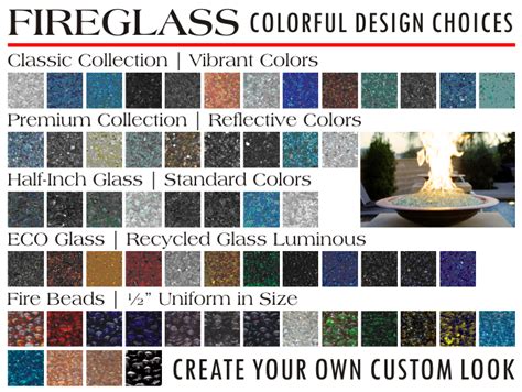 Color Chart for Fire Glass, pick yours! | Fire glass, Glass fireplace, Fire glass fireplace