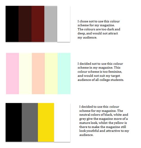 AS Media Emily Campbell: Magazine Colour Scheme Ideas.