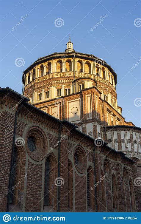 Church of Santa Maria Delle Grazie in Milan, Italy. Dome Stock Photo ...