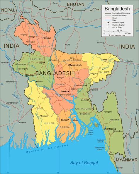 Bangladesh Map and Satellite Image