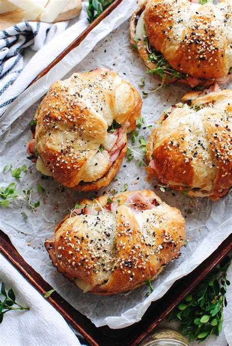 Toasted Ham and Cheese Croissant Sandwiches | Bev Cooks