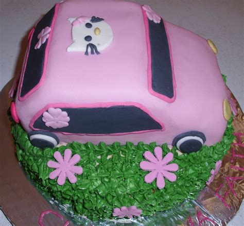 pink car cake