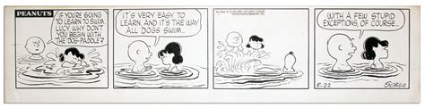 August 22, 1957 - swim | Peanuts comic strip, Cartoonist, Dog swimming