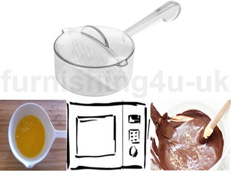 MICROWAVE TRANSPARENT BUTTER MELTING SAUCEPAN PAN POT MELT CHOCOLATE ...