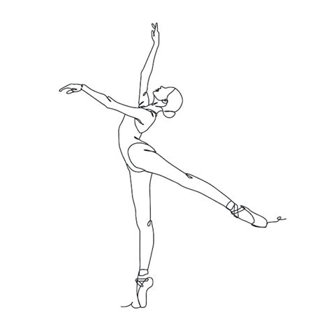 Premium Vector | Continuous line drawing illustration of ballet dancer