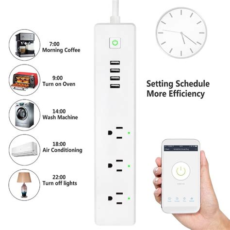 Smart Power Strip, WiFi Remote Control Surge Protector, Smart Outlet ...