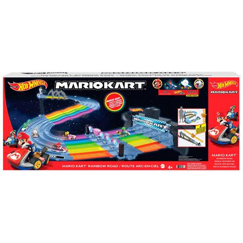 Hot Wheels Mario Kart Rainbow Road Playset with Vehicles | Smyths Toys UK