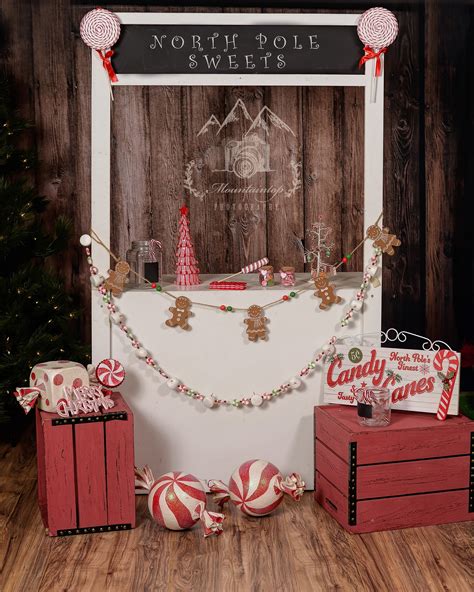 Candy Cane Stand Digital Backdrop Background Christmas Holiday Gingerbread Sweets - Etsy