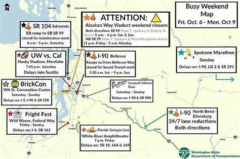 Your weekend traffic map, courtesy Washington State Department of Transportation | MLTnews.com