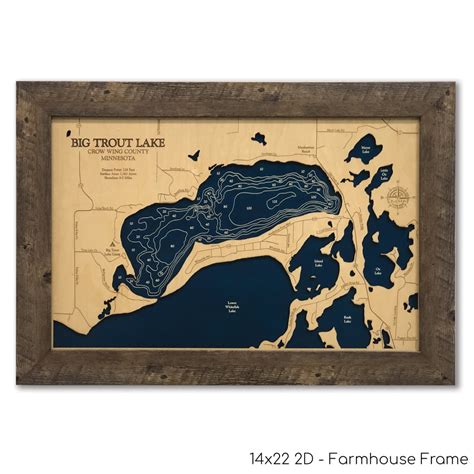 Big Trout Lake, Big Trout Lake Map, Custom Wood Map, 3D Lake Map ...