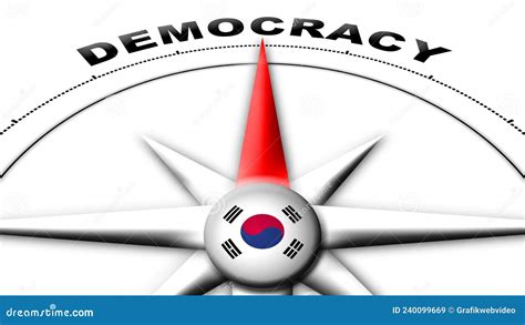 South Korea Globe Sphere Flag and Compass Concept Democracy Titles ...