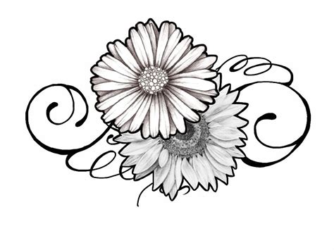 Tattoo Design (Daisy and Sunflower Swirly) by johnnyschick.deviantart ...