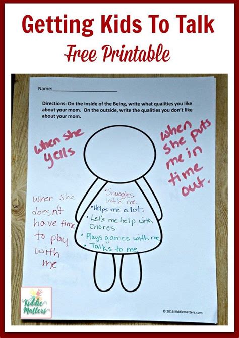 Getting Kids To Talk with Free Printable - Kiddie Matters | Counseling ...