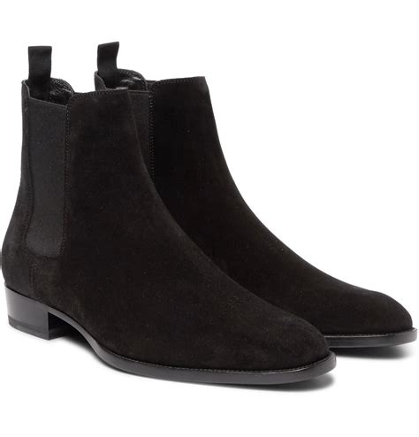 Saint laurent Suede Chelsea Boots in Black for Men | Lyst