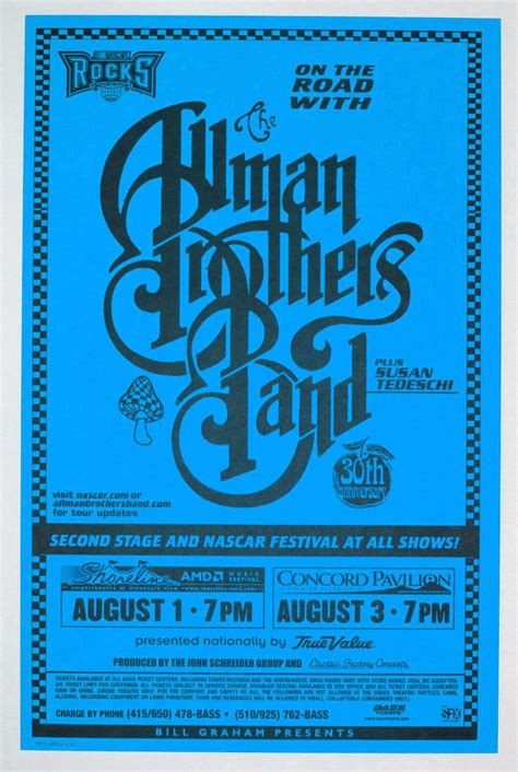 Allman Brothers Band Poster 1999 Aug 1 Shoreline Amphitheatre