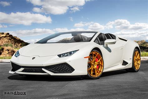 Double Luxury: White Lamborghini Huracan on Gold Wheels — CARiD.com Gallery