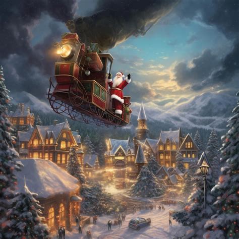 Premium AI Image | Christmas scene with Santa Claus