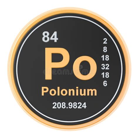 Polonium Symbol In Square Shape With Metallic Edge In Front Of A Mechanical Arm That Will Hold A ...