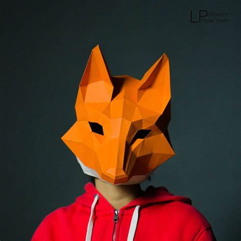 Fox Mask Paper Craft Digital Template Origami PDF Download - Etsy | Fox ...