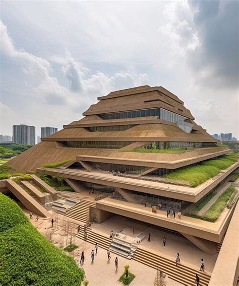 midjourney reinvents ancient ziggurat as modern cultural landmark