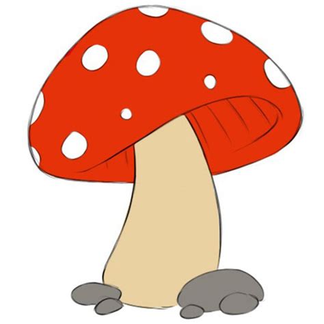 How to draw a mushroom for kids