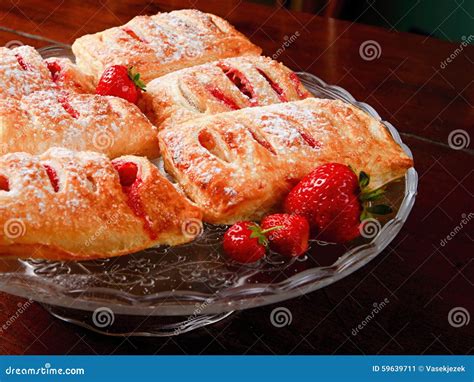 Strawberry Filled Puff Pastry Stock Image - Image of strawberries, home ...