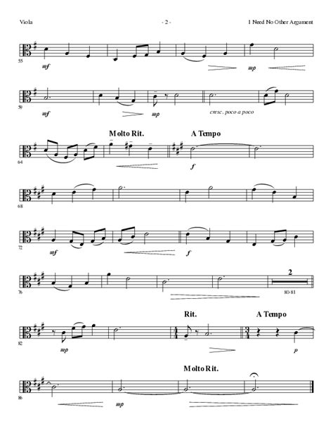 I Need No Other Argument (Choral Anthem SATB) Viola Sheet Music PDF (Lillenas Choral / Arr ...