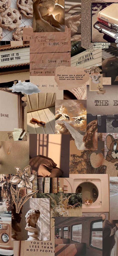 Beige Brown Aesthetic Collage Art, HD phone wallpaper | Peakpx