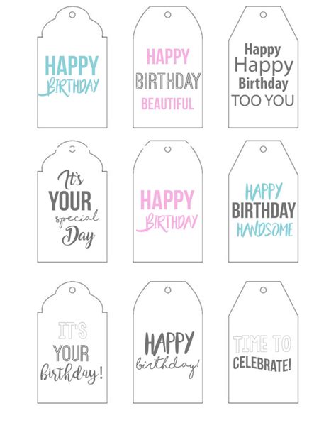 Happy Birthday Gift Tags, Birthday Tags, Kraft Gift Tags ...