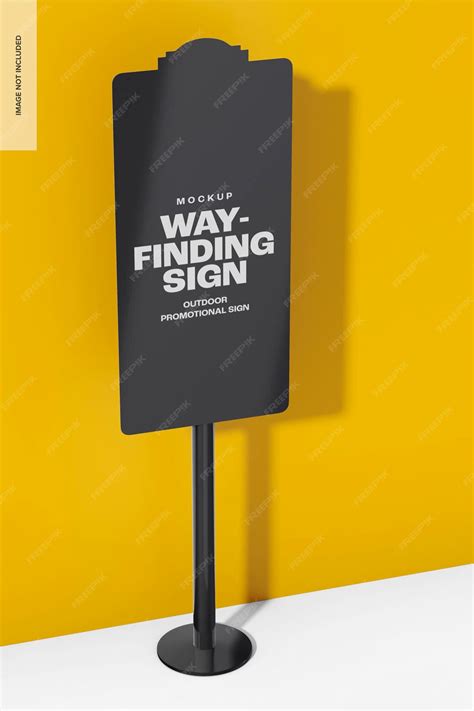Premium PSD | Wayfinding signage mockup, left view