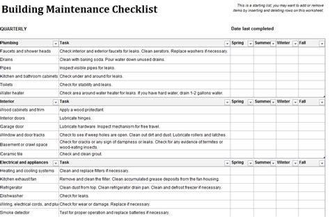 building maintenance 6 - Printable Samples