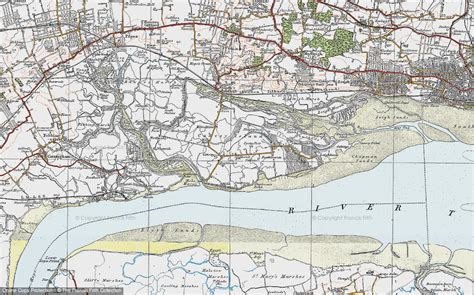 Historic Ordnance Survey Map of Canvey Island, 1921