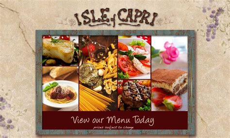 Isle of Capri Menu | Isle of capri, Capri, Menu