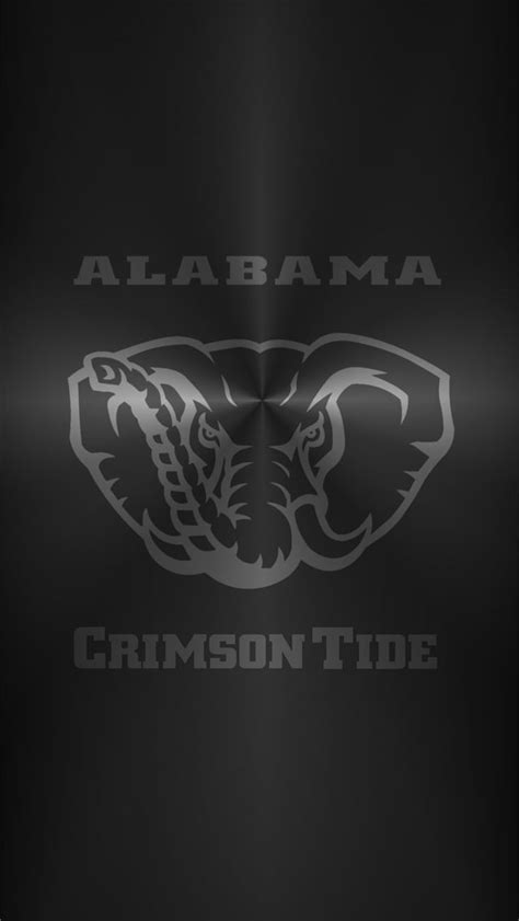 Alabama Crimson Tide Football logo Metal iPhone Wallpapers Free Download