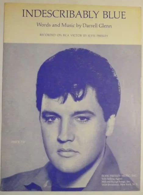 INDESCRIBABLY BLUE SHEET music ELVIS PRESLEY 1967 $7.99 - PicClick