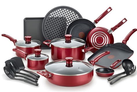 T-fal Kitchen Solutions Cookware Set, Red, 20 Pieces - Walmart.com