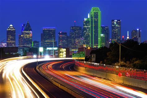 Downtown Dallas Texas City Skyline at Dusk Photograph by Gregory Ballos