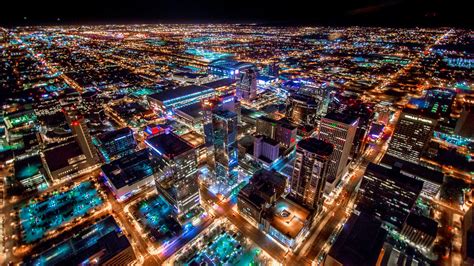 Phoenix Arizona Downtown Night Aerial Photo from Helicopte… | Flickr