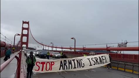 Cease-fire protests: Around 50 protesters briefly shut down Golden Gate Bridge in response to ...