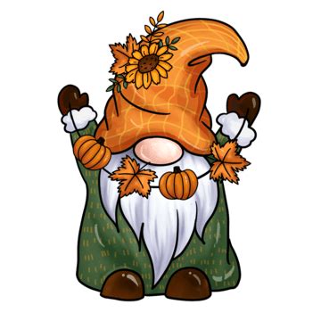 Thanksgiving Gnomes PNG Picture, Thanksgiving Gnome With Pumpkin Cake, Thanksgiving Gnome ...